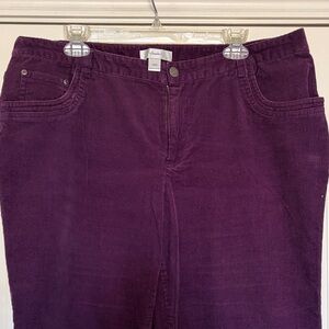CJ Banks Deep Purple Corduroy Trousers jeans pants 16W